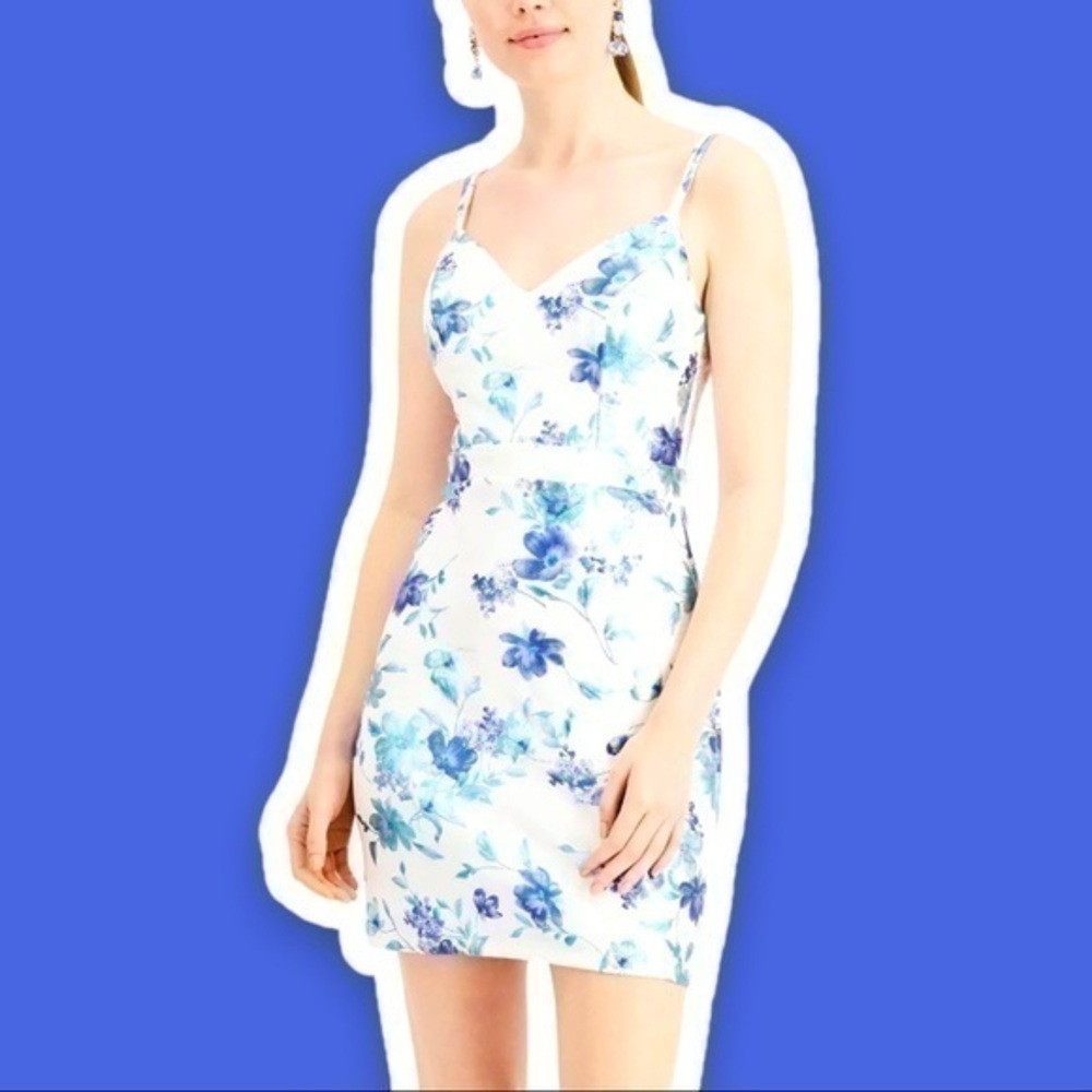 CITY STUDIO 15 Floral Bodycon Cocktail Party Dress